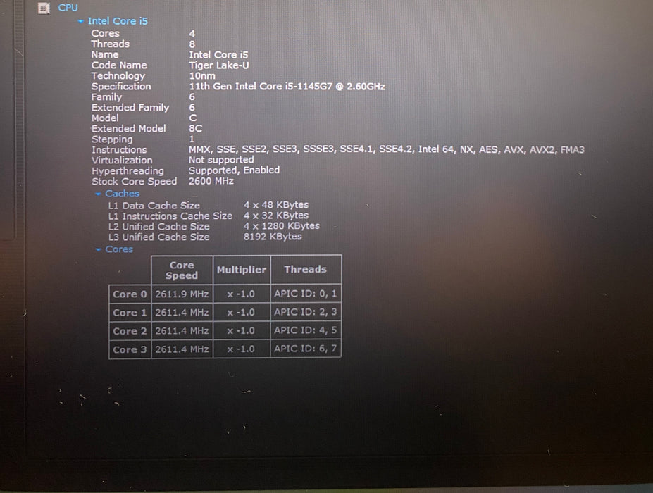 HP EliteBook 840 G8 Intel Core i5-1145G72.60GHz 16GB RAM 256GB SSD