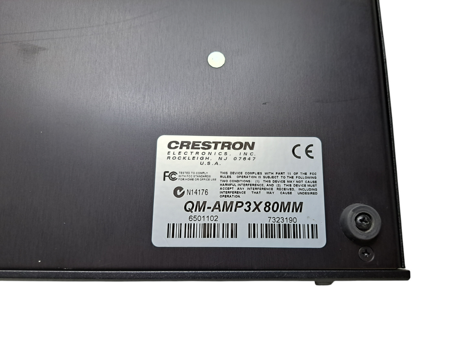 Crestron QM-AMP3X80MM Professional Multimedia Audio Amplifier 3-Channel 80W