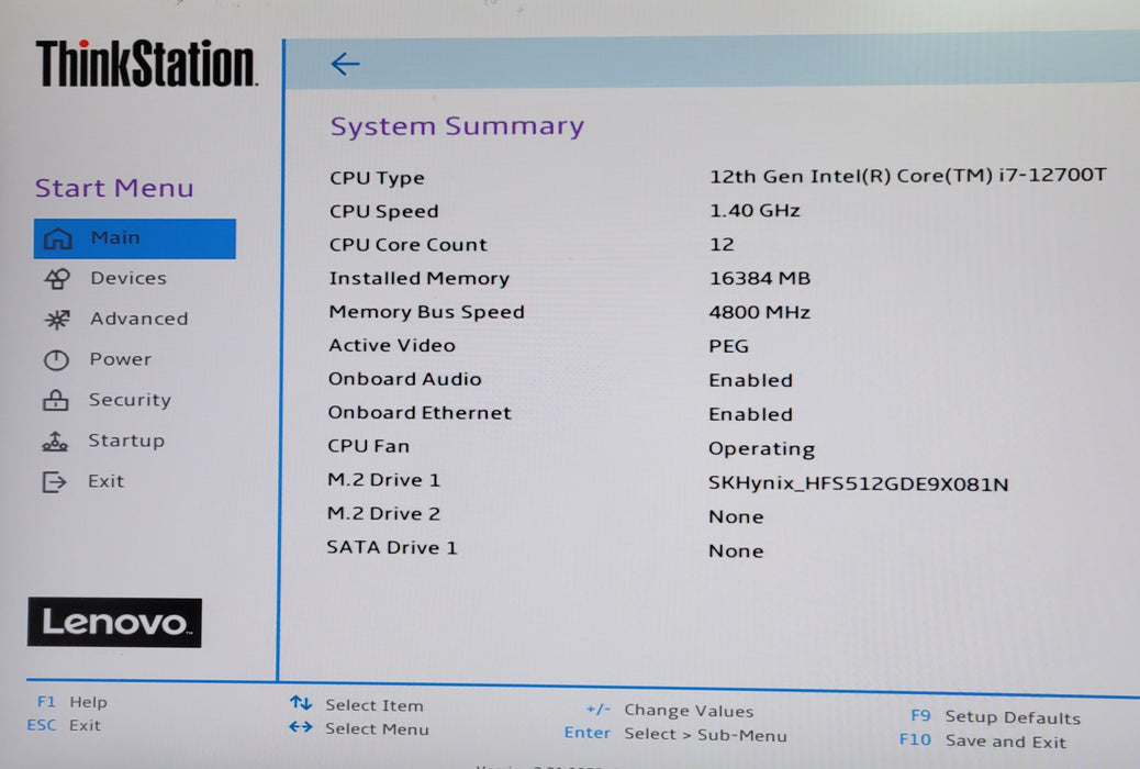Lenovo ThinkStation P360 Tiny i7-12700T 16GB DDR5 512GB NVMe T400 GPU 230W AC