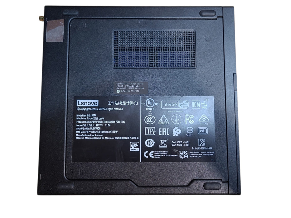 Lenovo ThinkStation P360 Tiny i7-12700T 16GB DDR5 512GB NVMe T400 GPU 230W AC