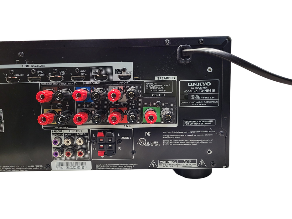 Onkyo TX-NR616 7.2-Channel Network Audio & Video A/V Receiver HDMI READ