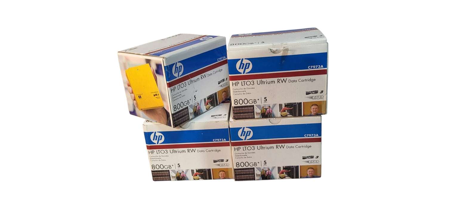 set of 4x Brand New HP LTO-3 Ultrium RW 800GB Data Cartridge 5-Pack C7973A