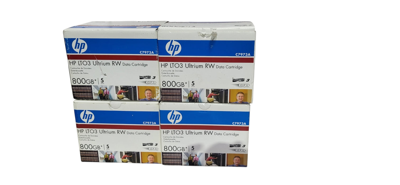 set of 4x Brand New HP LTO-3 Ultrium RW 800GB Data Cartridge 5-Pack C7973A