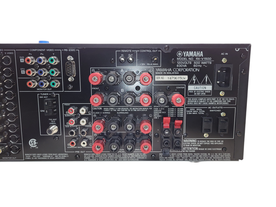 Yamaha RX-V1500 Receiver. 7.1 Channel READ