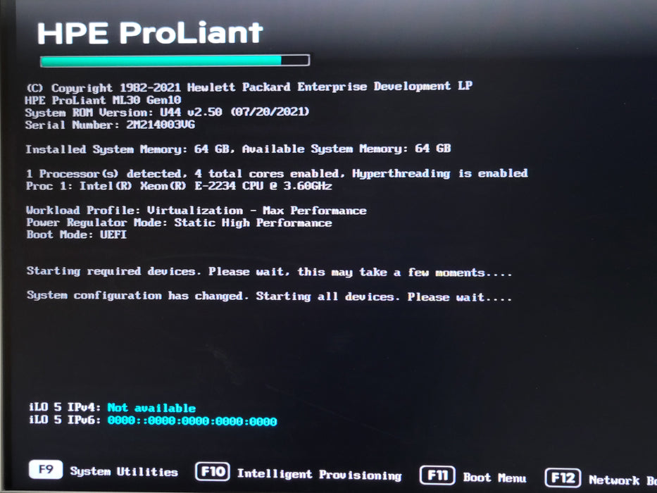 HP ProLiant ML30 Gen10, Xeon E-2234 3.60GHz, 64GB DDR4, 4x 3.5", No RAID, READ