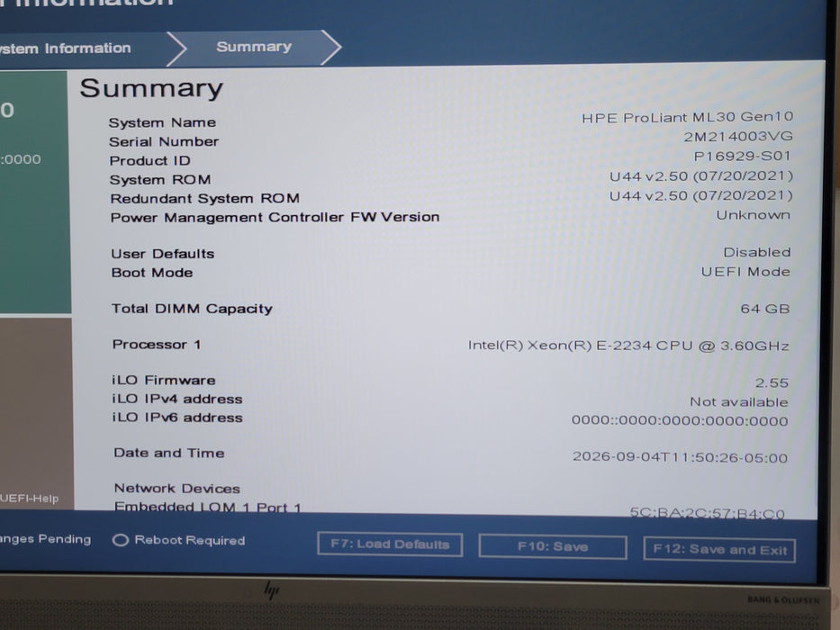 HP ProLiant ML30 Gen10, Xeon E-2234 3.60GHz, 64GB DDR4, 4x 3.5", No RAID, READ