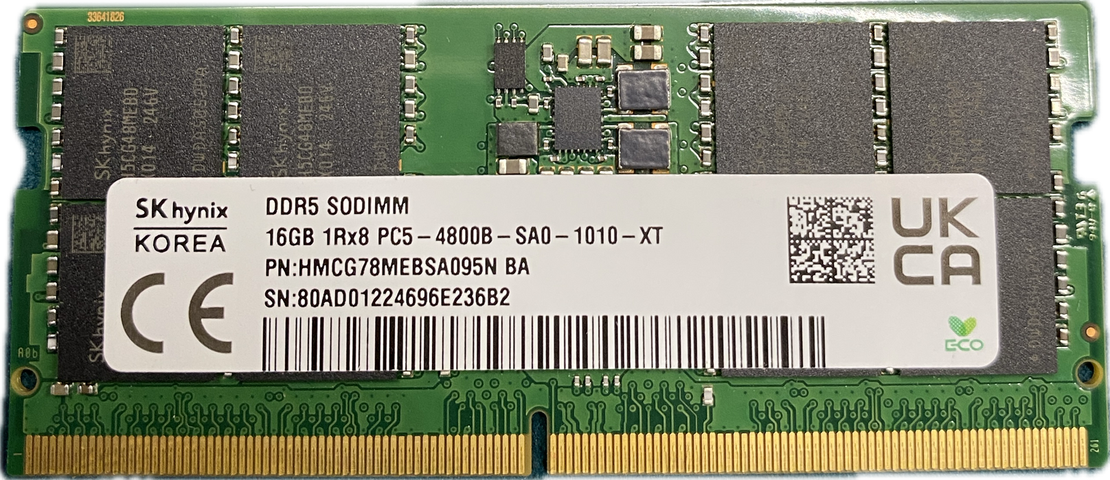 DDR5 SODIMM 16GB 1Rx8 PC5 4800B Laptop RAM Memory