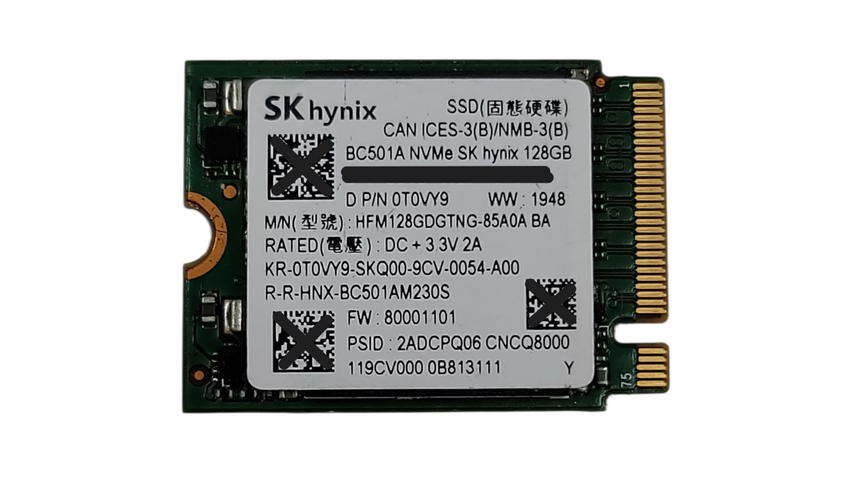 128GB m.2 NVMe 2230 SSD - Assorted brands