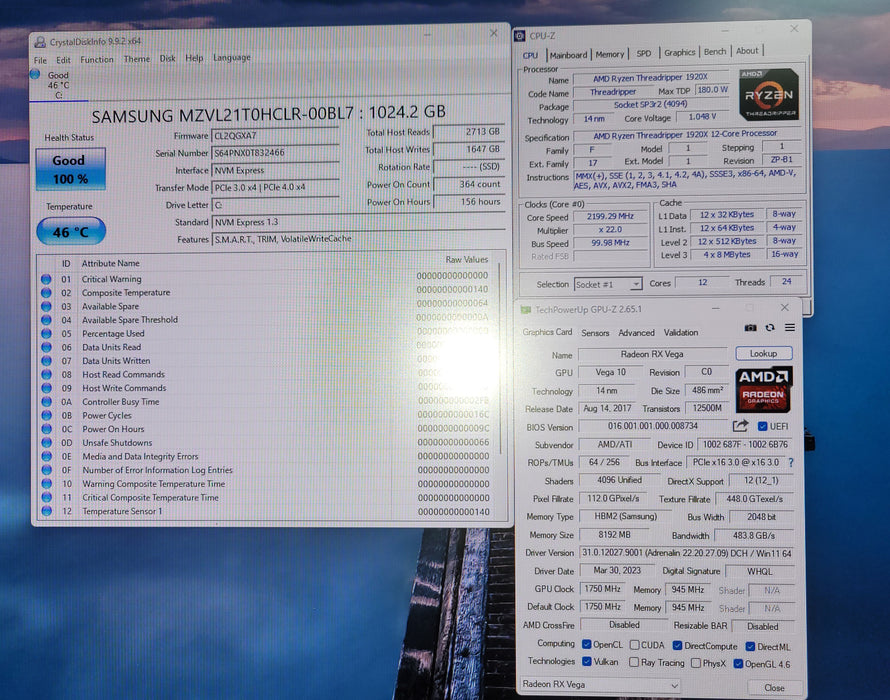 Generic Tower w/ ASUS PRIME X399-A, AMD Ryzen Threadripper 1920X, 64GB RAM 1TB