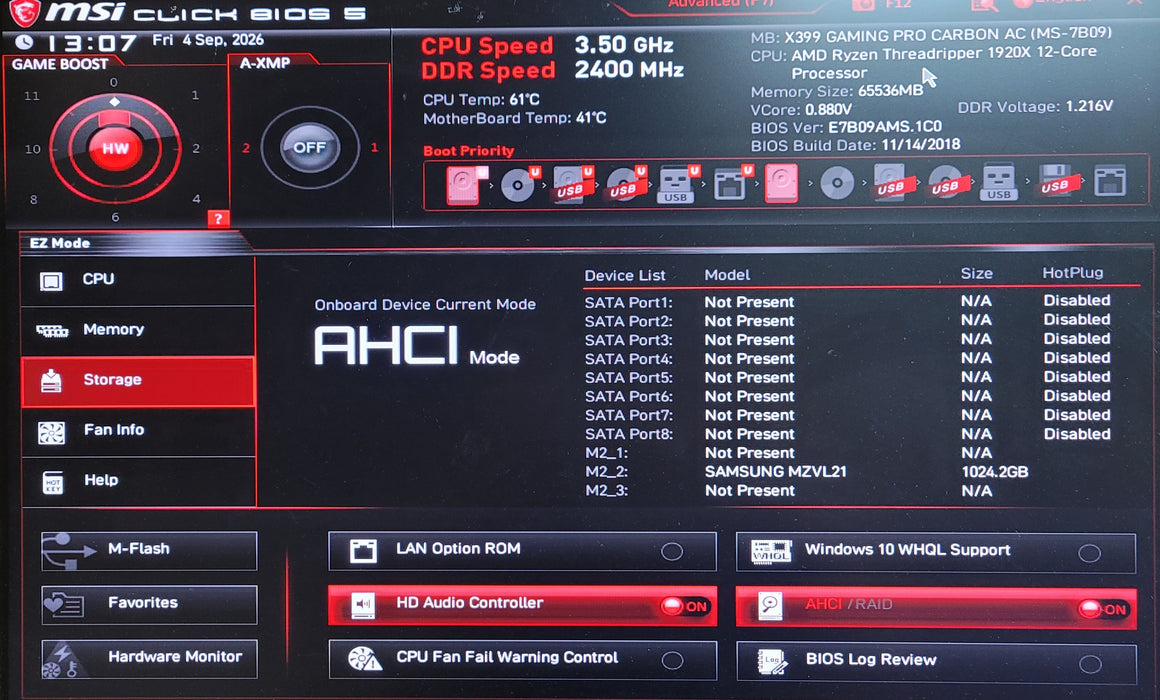 Generic Tower w/ ASUS PRIME X399-A, AMD Ryzen Threadripper 1920X, 64GB RAM 1TB