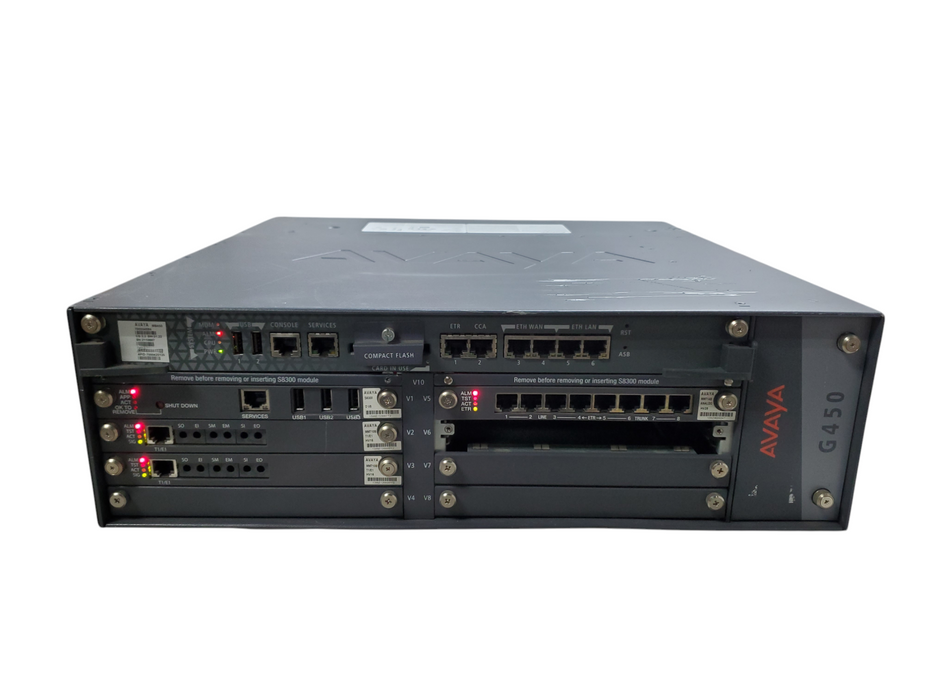 Avaya G450 Media Gateway with MB450 Module w/ 4x Cards *READ*