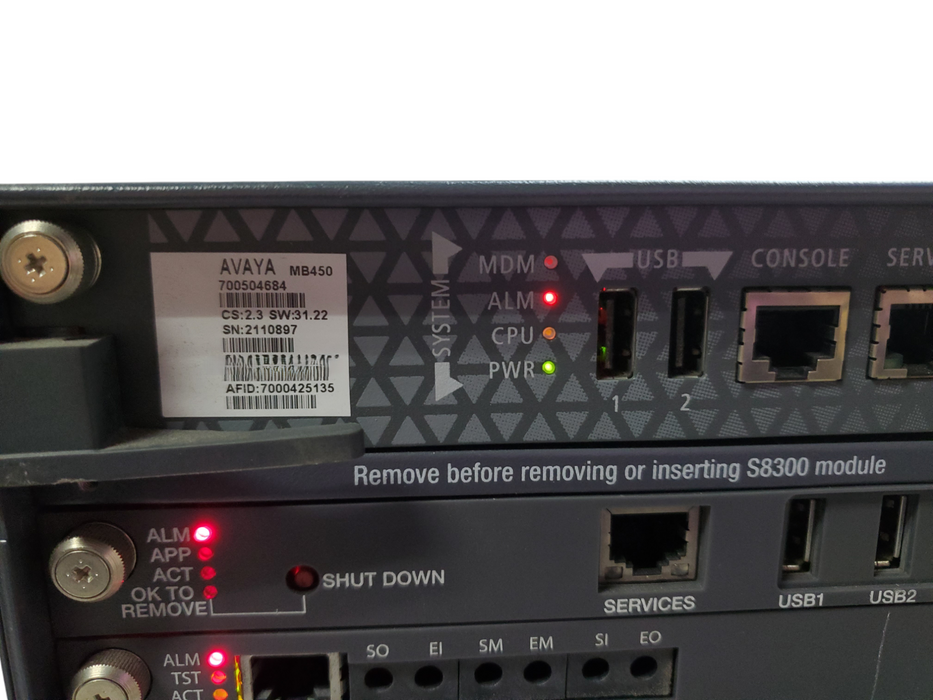 Avaya G450 Media Gateway with MB450 Module w/ 4x Cards *READ*