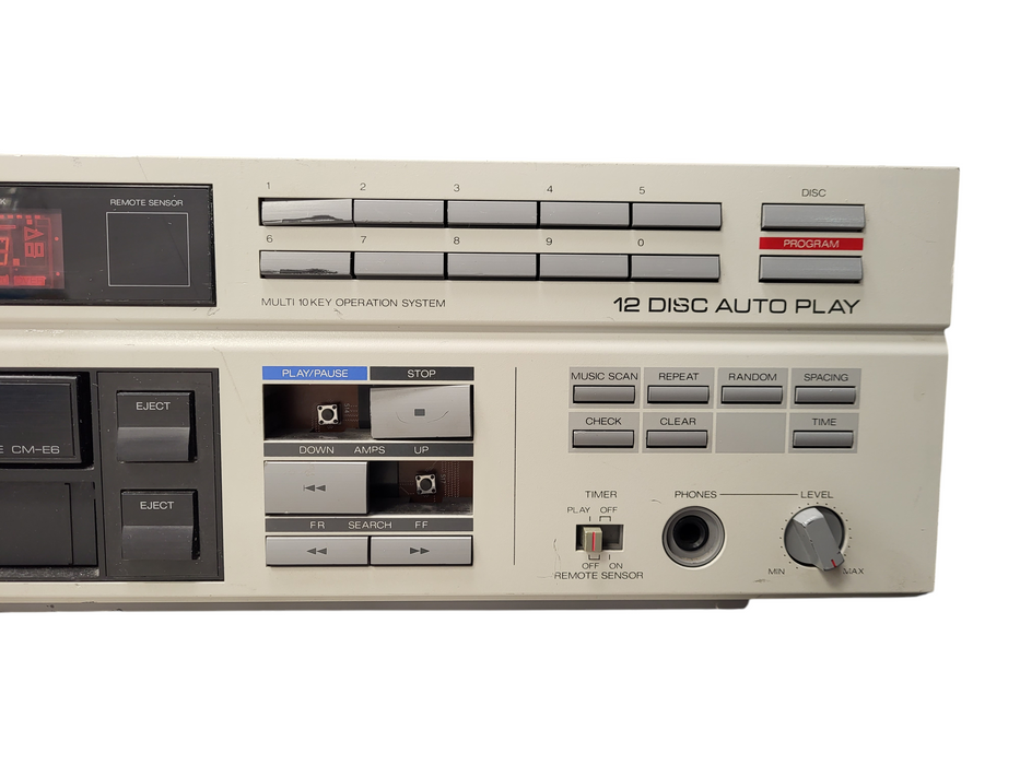 Vintage 1989 Sansui CD-M12 Compact Disc CD Player 12 Disc Changer READ