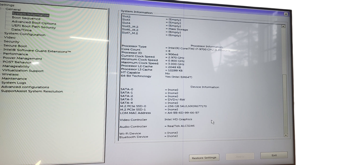 OptiPlex 7071 Tower I7-9700 CPU | 8GB DDR4 | 256GB NVMe