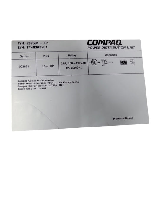 Compaq Power Distributor 207591-001| 10A Power Distribution L5-30P Q