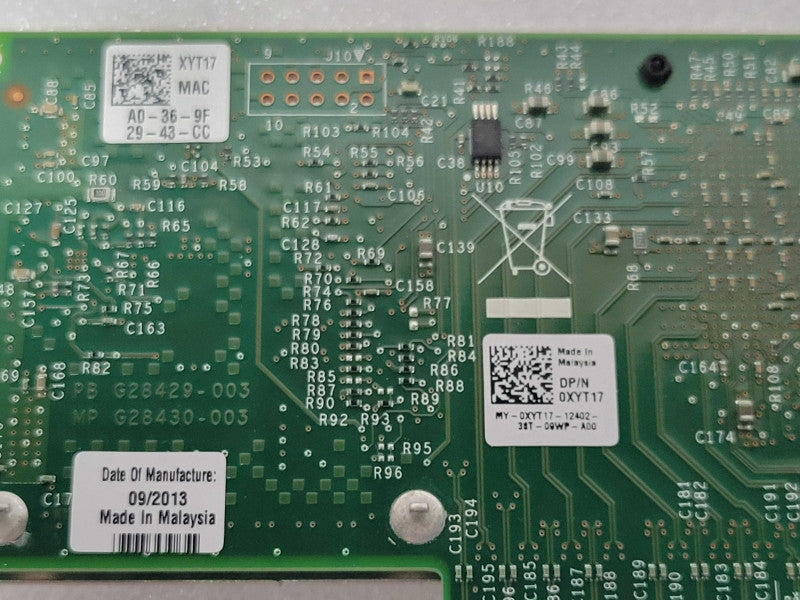 Dell 0XYT17 10GB SFP+ Dual Port Ethernet Server Adapter _
