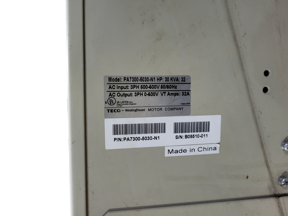 TECO-Westinghouse PA7300-5030-N1 30HP 575V VFD Variable Frequency Drive READ