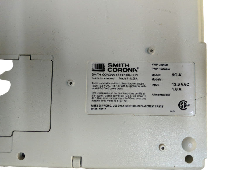 Smith Corona PWP 7000LT Personal Word Processor - 5G-K