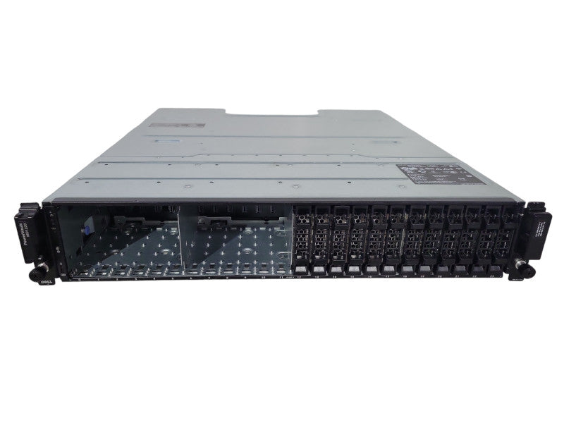 Dell MD1220 PowerVault Storage Array w/24x 2.5 Bays,2x 3DJRJ Controllers, 2x  !