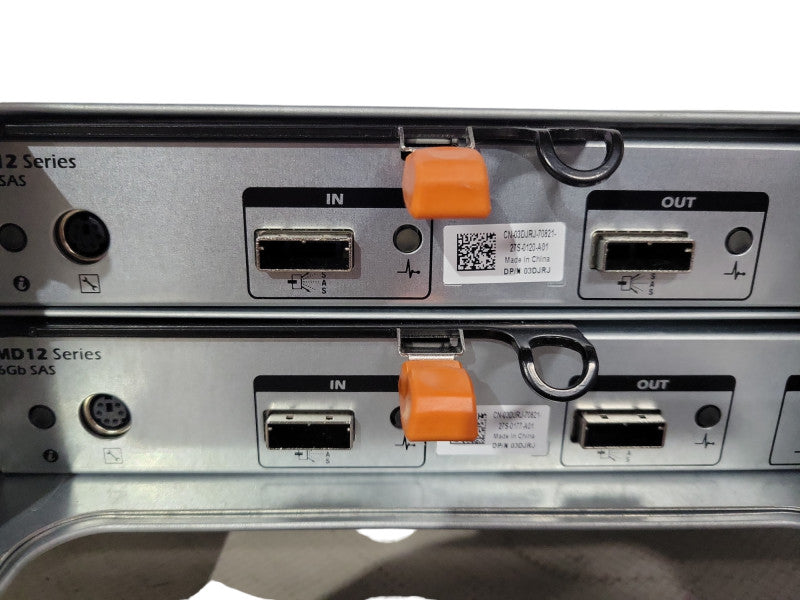 Dell MD1220 PowerVault Storage Array w/24x 2.5 Bays,2x 3DJRJ Controllers, 2x  !