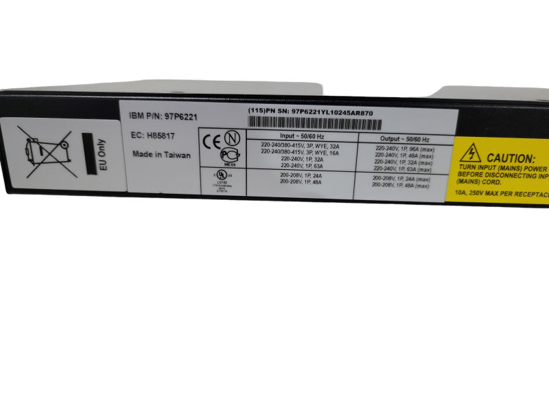 IBM 97P6221 12-Outlet PDU|Push Button Breaker W/ Ear Mount and Power Cord