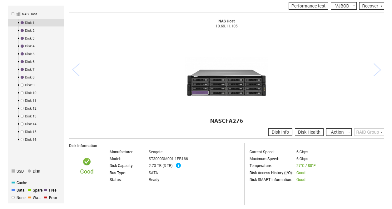 QNAP TS-EC1679U-RP 16 Bay NAS w/ 8GB RAM & 8x 3TB HDDs