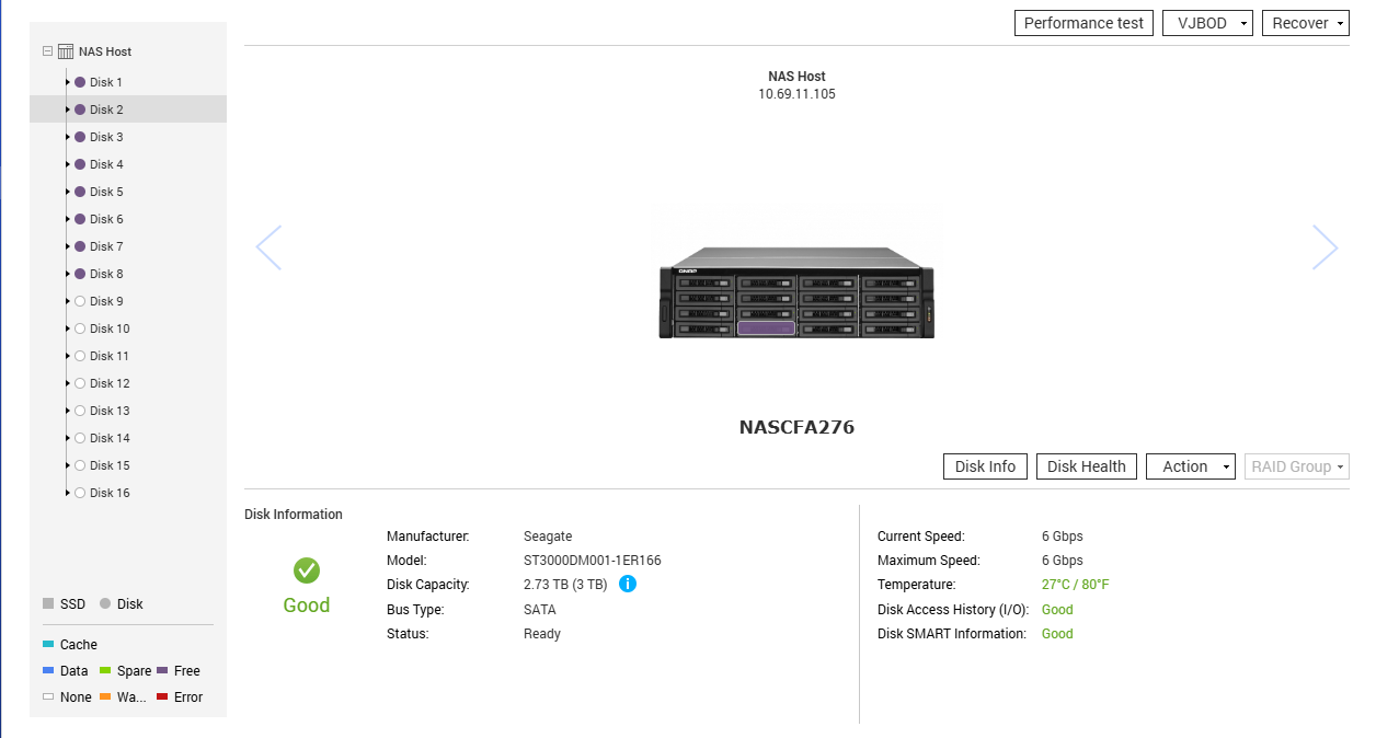 QNAP TS-EC1679U-RP 16 Bay NAS w/ 8GB RAM & 8x 3TB HDDs