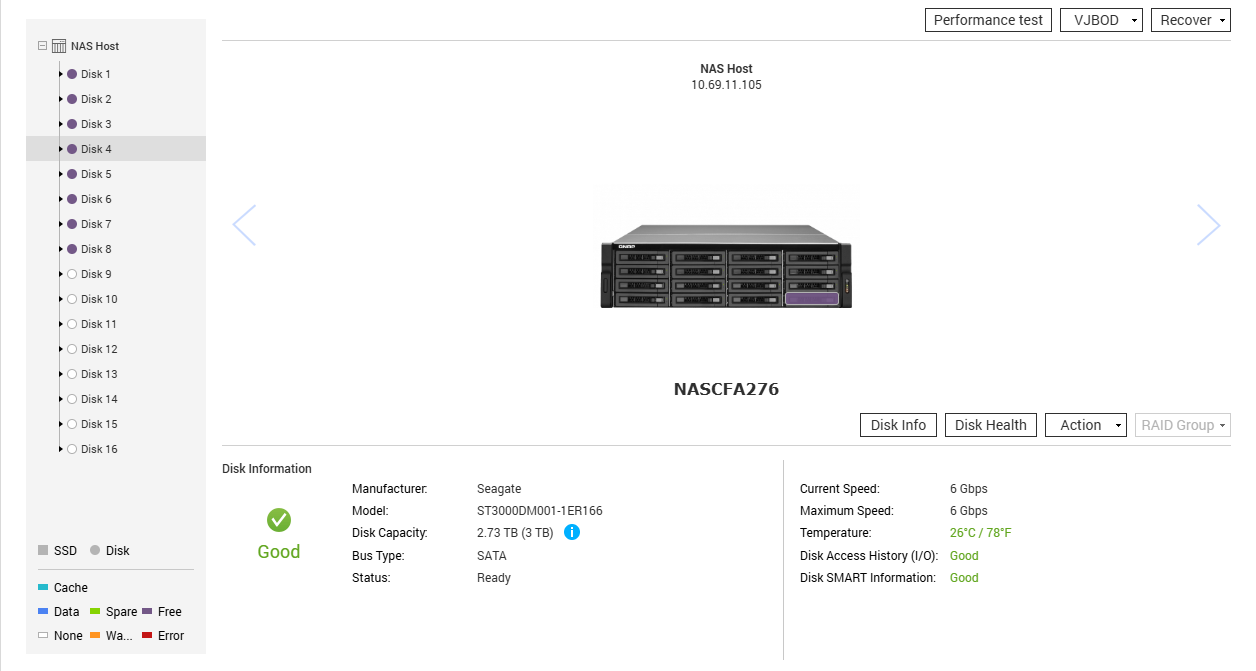 QNAP TS-EC1679U-RP 16 Bay NAS w/ 8GB RAM & 8x 3TB HDDs