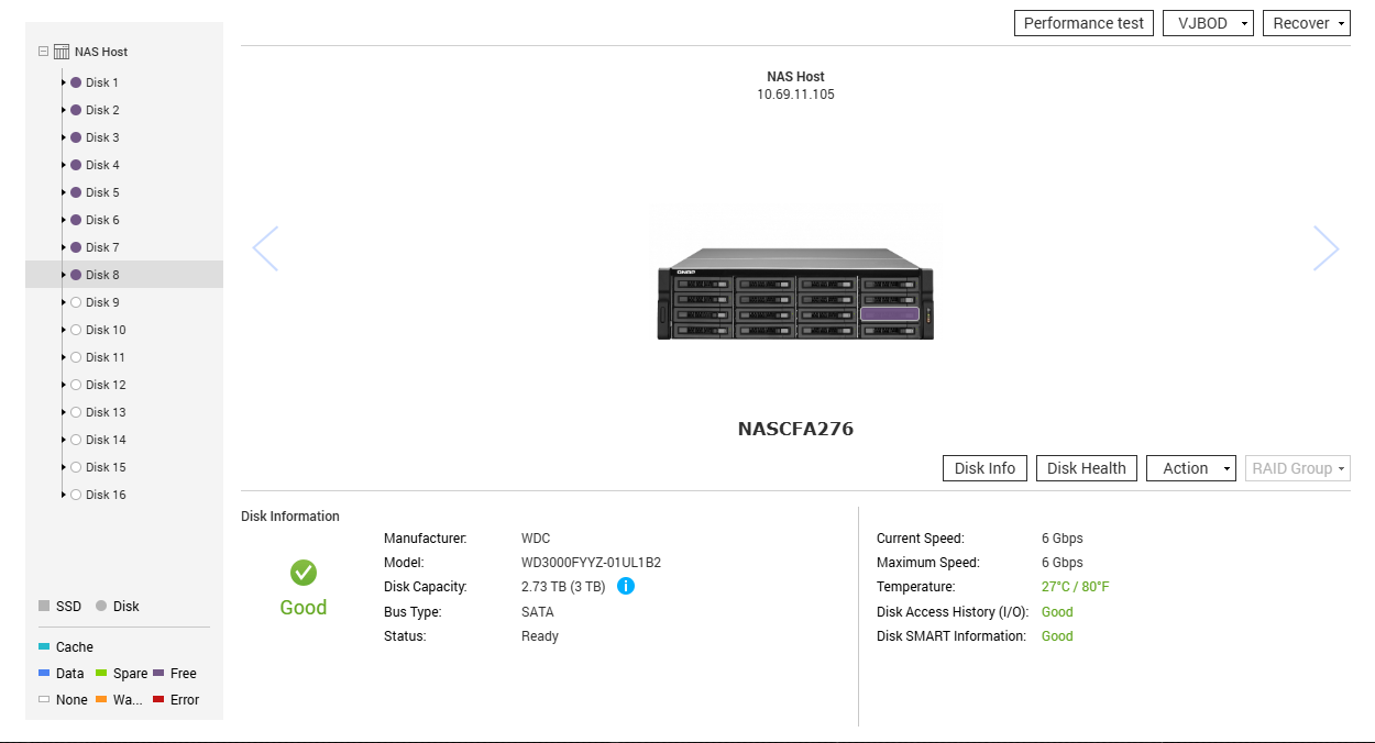 QNAP TS-EC1679U-RP 16 Bay NAS w/ 8GB RAM & 8x 3TB HDDs