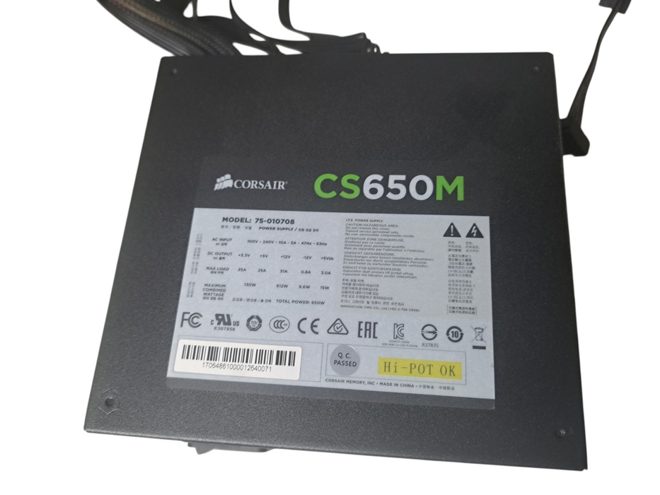 Corsair CS650M | 650W Power Supply Unit Semi Modular
