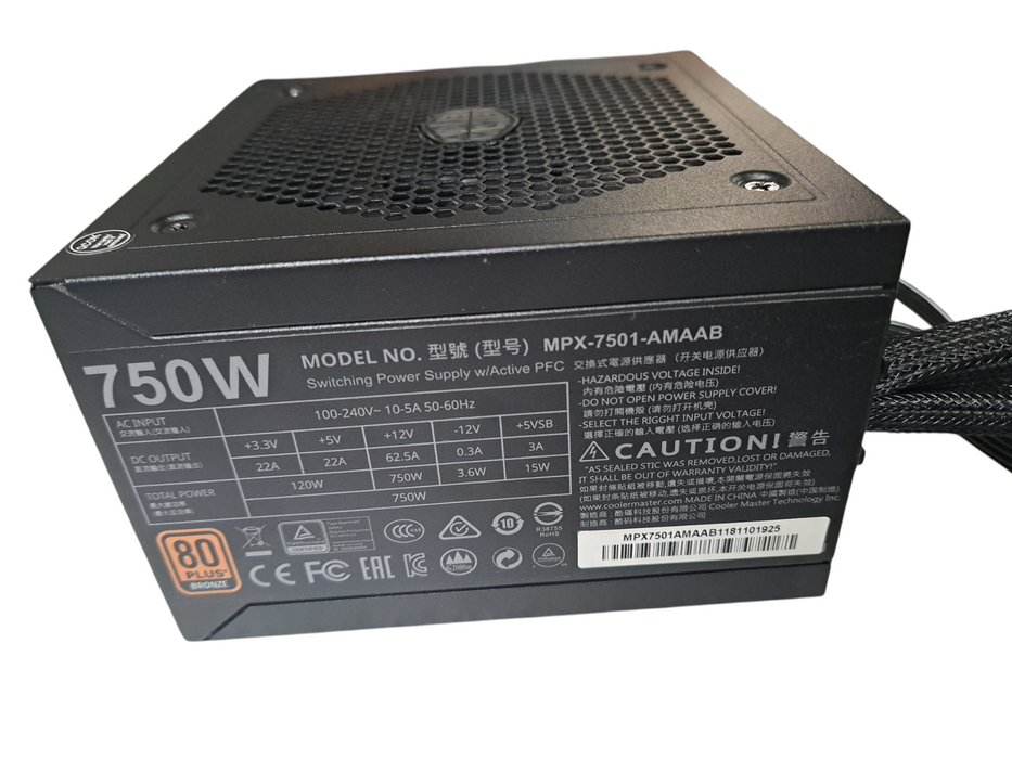 Cooler Master MasterWatt 750W Modular Power Supply | MPX-7501-AMAAB | Black