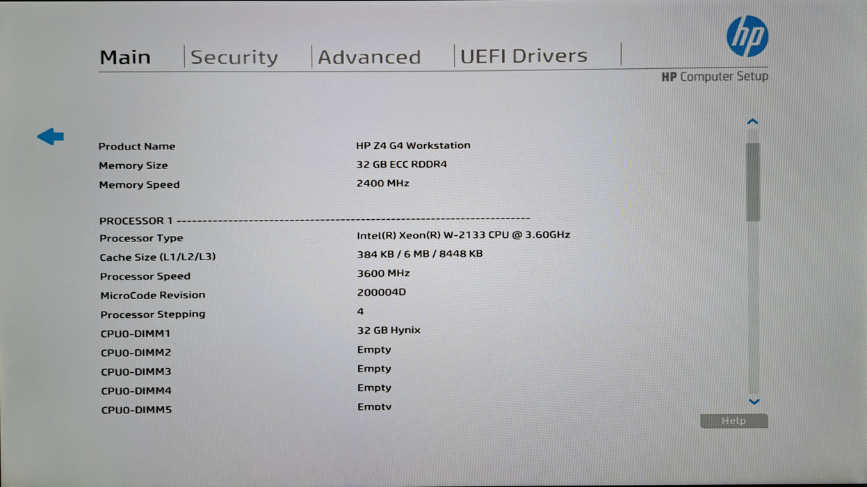 HP Z4 G4 Workstation | Xeon W-2133 @3.60GHz, 32GB DDR4, No GPU/HDD
