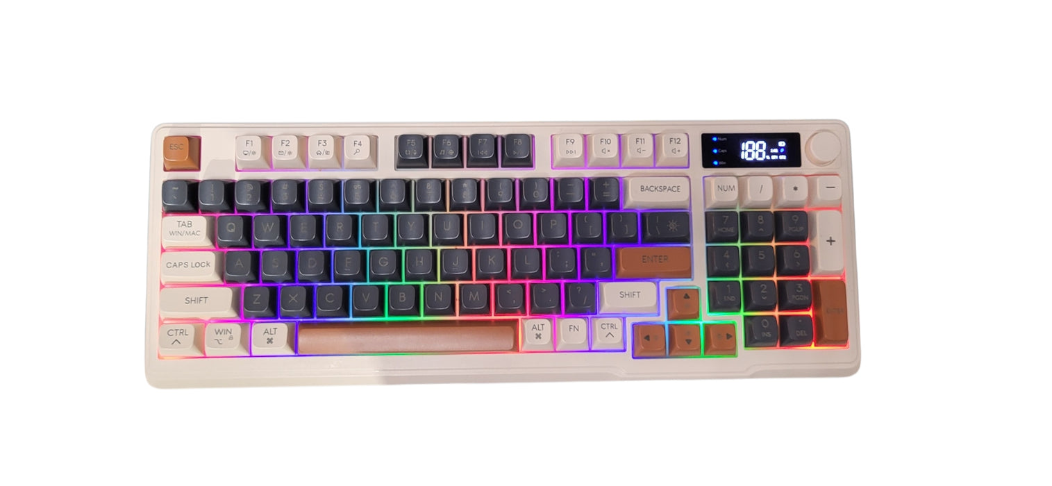 Free Wolf M96 Bluetooth Membrane Gaming Keyboard Gradient Keys W/ Knob & Backlit