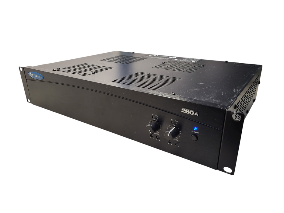 CROWN 280A 2 Channel Stereo Integrated Preamp Power Amplifier w/Rack Ears
