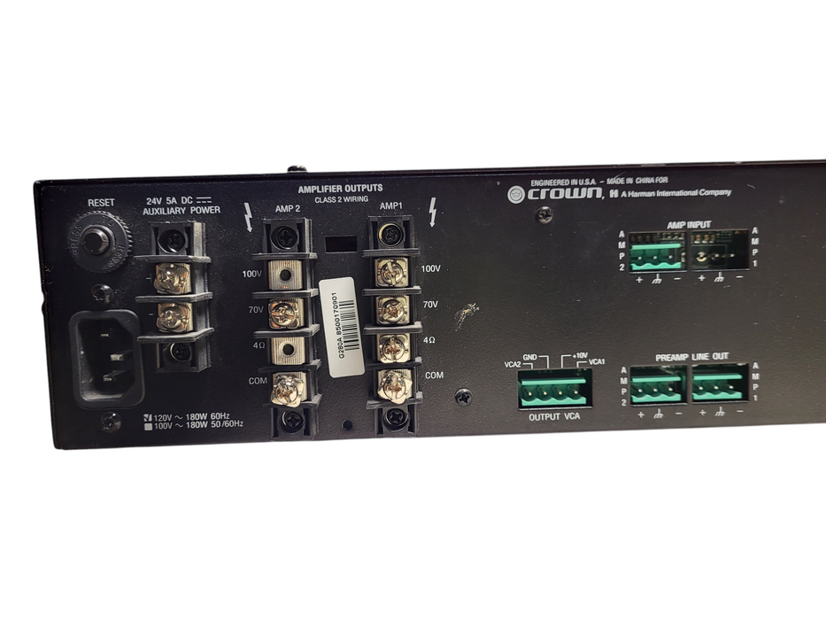 CROWN 280A 2 Channel Stereo Integrated Preamp Power Amplifier w/Rack Ears