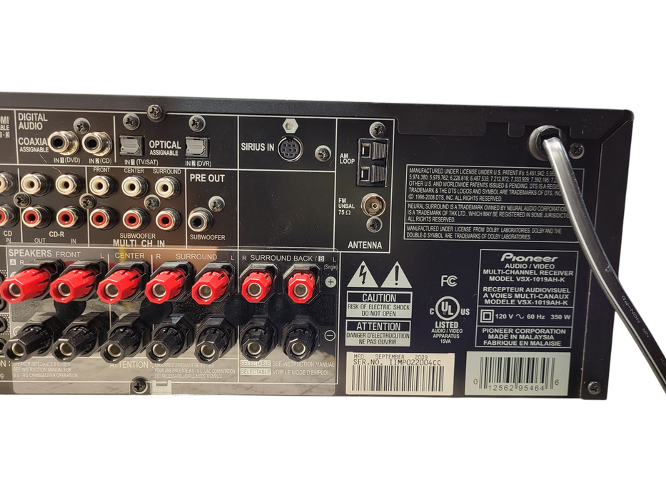 Pioneer VSX-1019AH-K AV multi-channel receiver READ