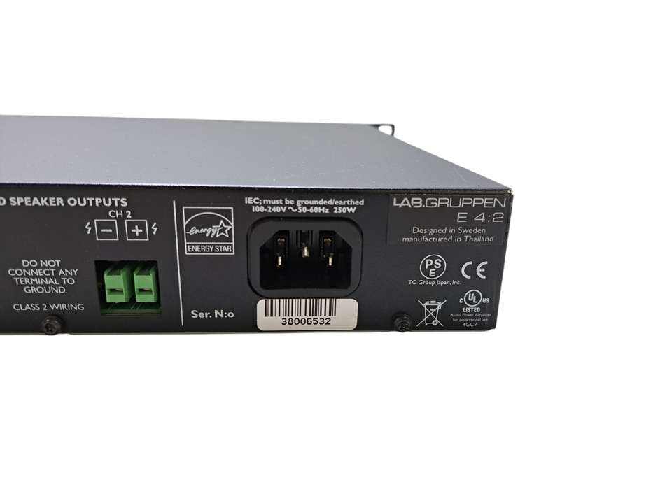 LAB Gruppen E Series 4:2 2-Channel Pro Audio Power Amplifier 250W
