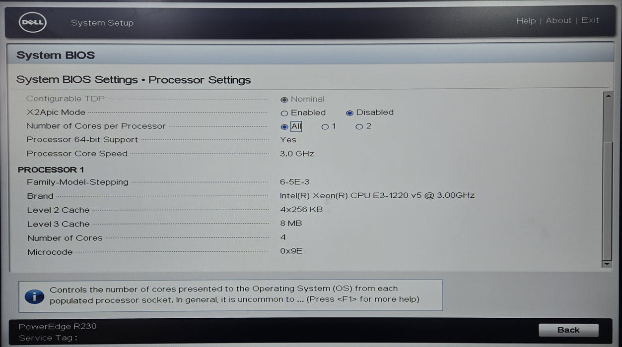 Dell PowerEdge R230 1U 2x 3.5", Xeon E3-1220v5, 4GB DDR4, No HDD, No RAID, 250W