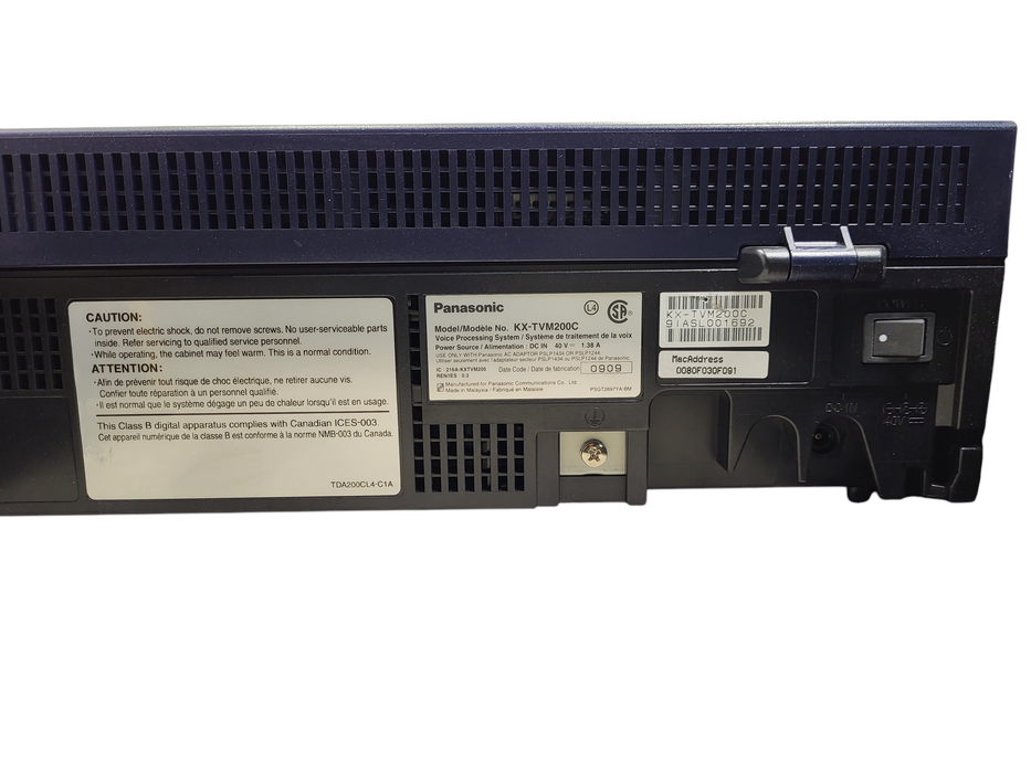 Panasonic KX-TVM200 Voicemail System TVM 200 Voice Mail No AC