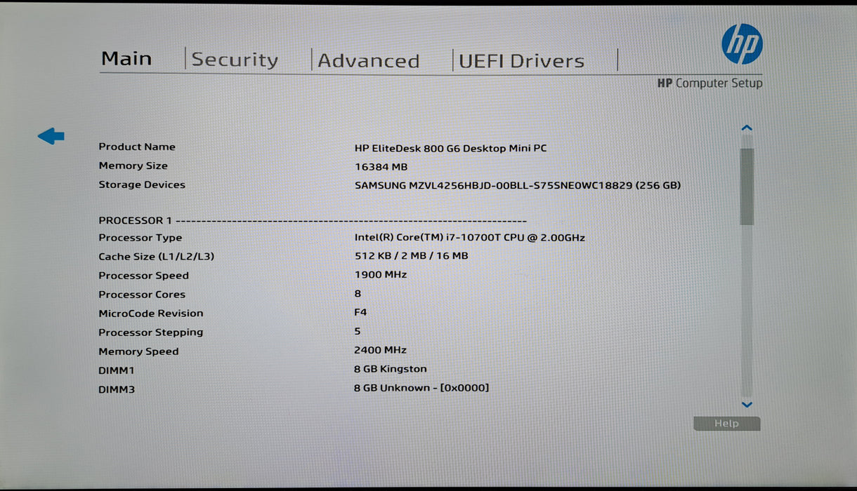 HP EliteDesk 800 G6 Mini PC | Intel Core i7-10700T, 16GB DDR4, 256GB NVMe, Wi-Fi