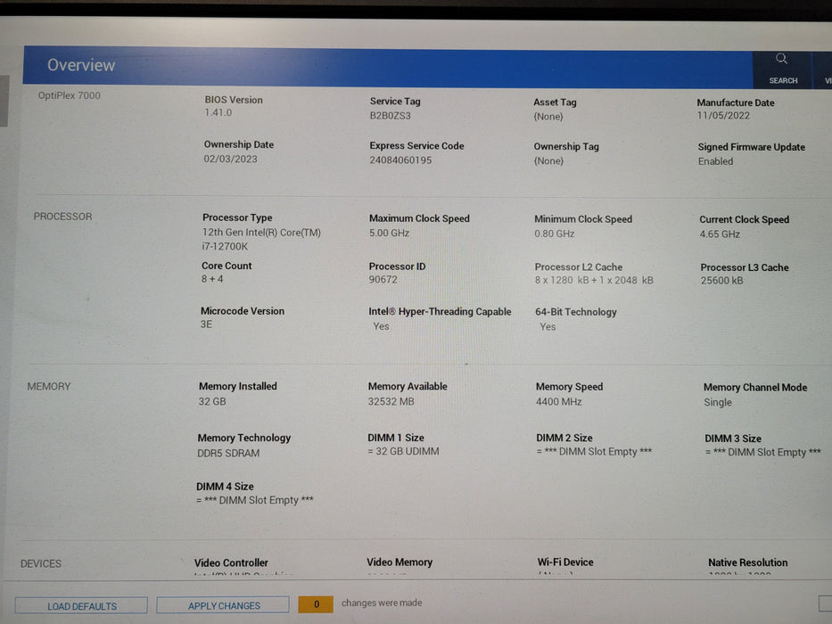 Dell Optiplex 7000 Tower Core i7-12700K 3.6GHz 32GB DDR5 512GB NVMe