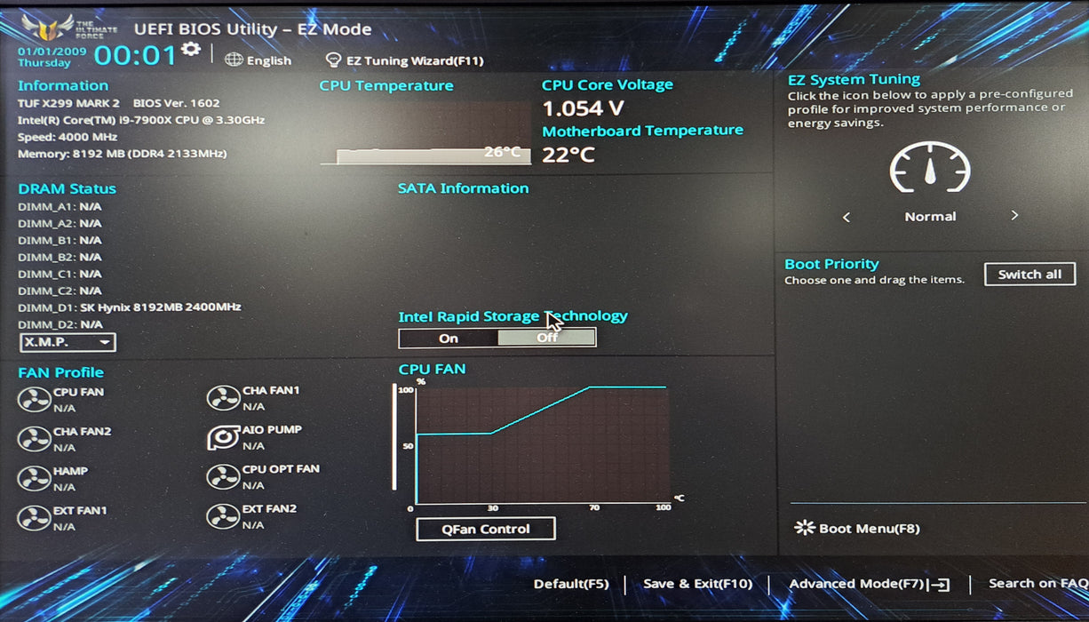 ASUS TUF X299 Mark 2 Motherboard w/ Intel Core i9-7900X, 8GB DDR4, No I/O