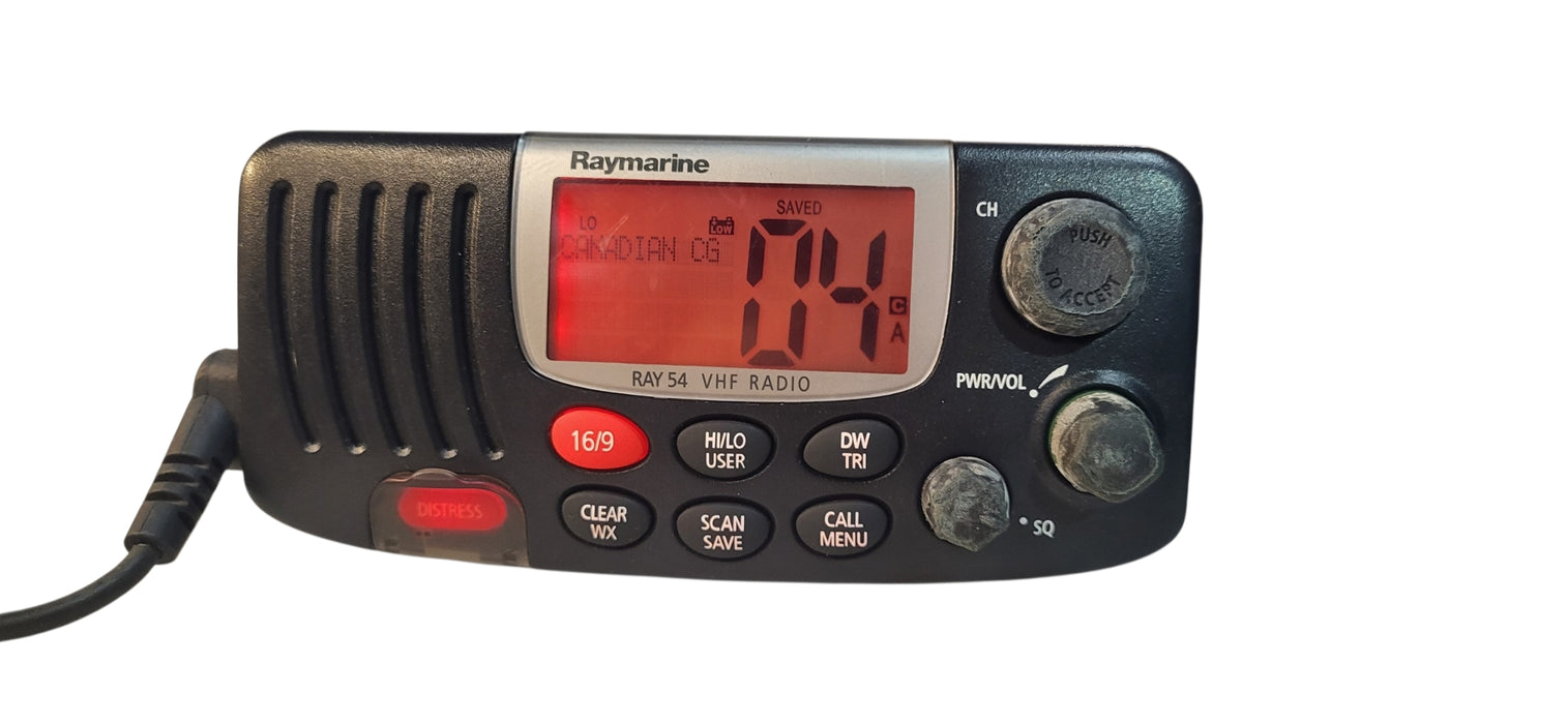Raymarine RAY54 Boat Marine Class D DSC Waterproof VHF Radio and Mic|READ