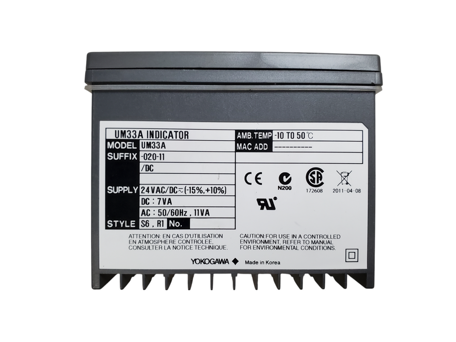 Yokogawa UM33A Digital Indicating Controller Process Meter *READ*