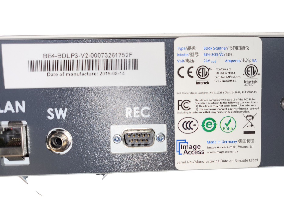 KIC Image Access Bookeye 4 V2 Basic Scanner Model BE4-SGS-V2/BE4 READ