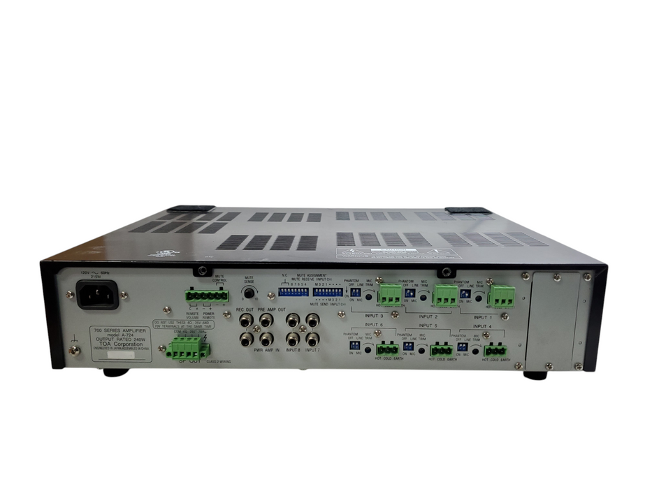 TOA A-724 700 Series 240W 9-Channel Commercial Mixer Amplifier 70V