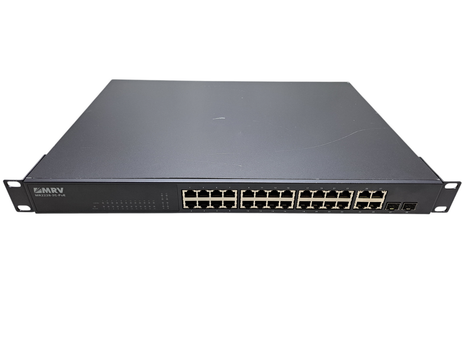 MRV MR2228-2C-PoE | 28-Port Managed PoE Ethernet Switch (24x 10/100 4x Gigabit)