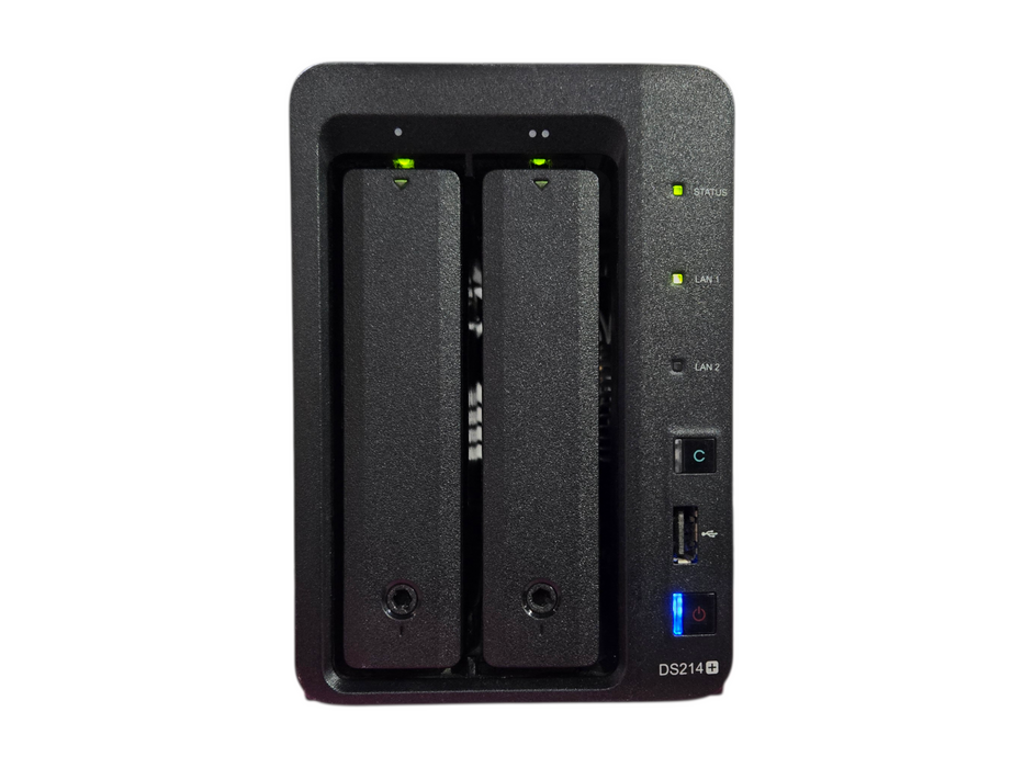 Synology DS214+ DiskStation, 2x 3TB HDDs, No AC Adapter