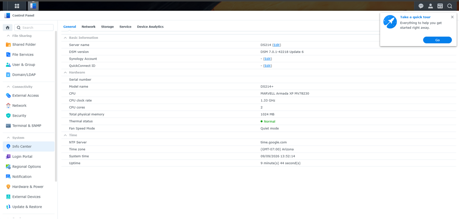 Synology DS214+ DiskStation, 2x 3TB HDDs, No AC Adapter