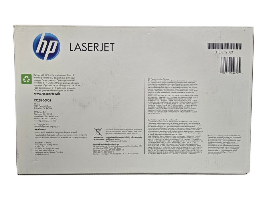 HP 58X CF258X Black High Yield Toner LaserJet Pro M404dn M428fdw M406 M430